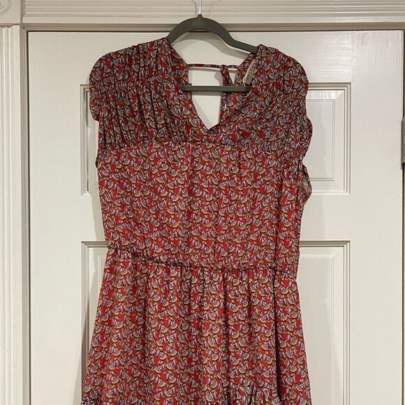 NWOT See U Soon Red Floral Paisley Dress sz Lg - Picture 1 of 4
